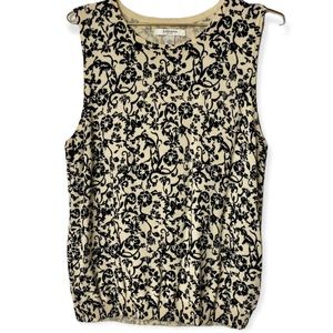 Liz Claiborne Black & Cream Sleeveless Sweater